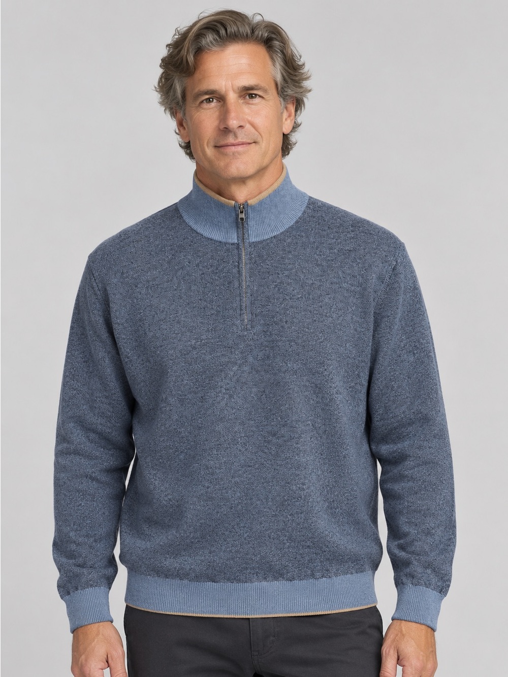 Codice Men’s 1/4 Zip Cotton Sweater Blue Size 52 / Large NWT